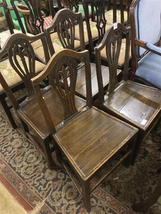 4 country Hepplewhite dining chairs